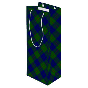 Sacola Para Vinho Xadrez azul-tartan-de-clã-barro