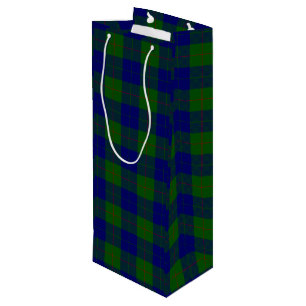 Sacola Para Vinho Xadrez azul-tartan-de-clã-barro