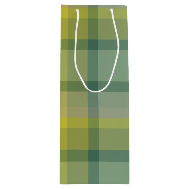 Sacola Para Vinho Xadrez menta (Frente)