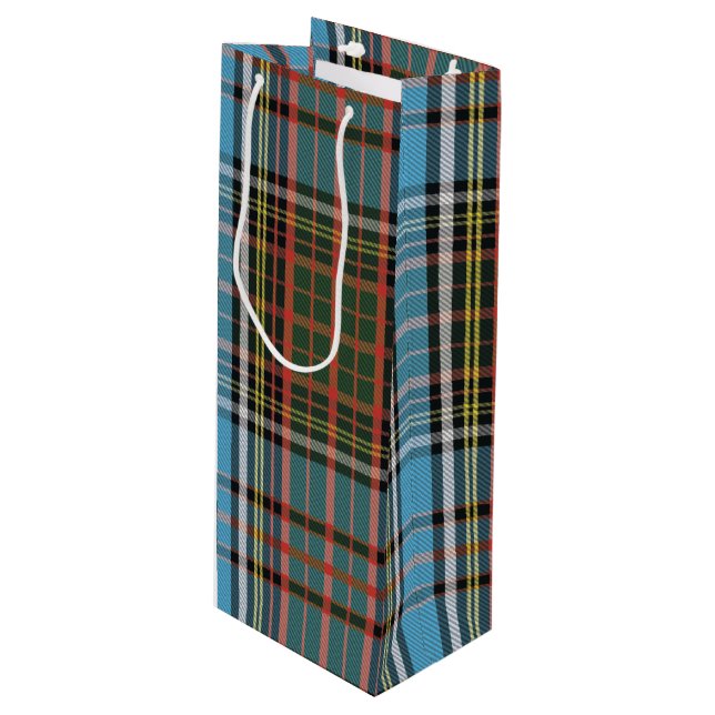 Sacola Para Vinho Xadrez Natal Tartan Clan Anderson (Frente inclinada)