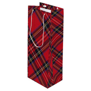 Sacola Para Vinho Xadrez vermelha de Stewart tartan