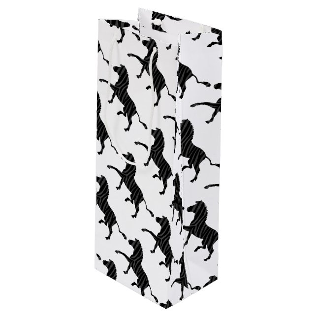 Sacola Para Vinho Zebra Black e Cinza Silhouter (Frente inclinada)