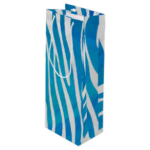Sacola Para Vinho Zebra Blue e White Impressão