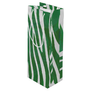 Sacola Para Vinho Zebra Green e White Impressão