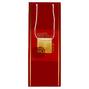 Sacola Para Vinho Zodiac Sinal Rat Papercut Chinês Ano 2020 WGB