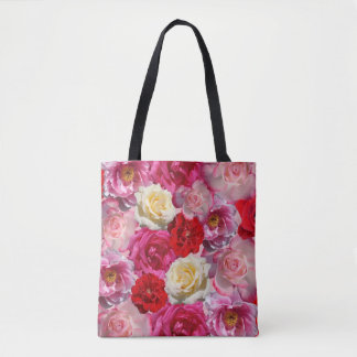 sacola tote muitas rosas
