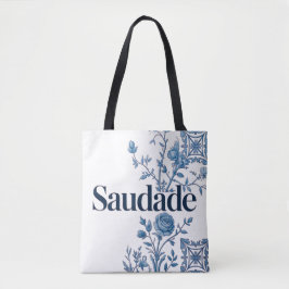 Sacola Tote Saudade Português – Floral Azul Azulej