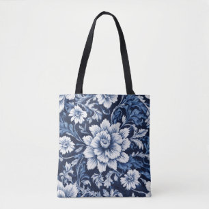 sacola tote sinfonia em flor de cobalto