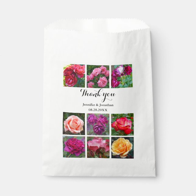 Sacolas de Agradecimento Rosas Colagem #1 (Frente)