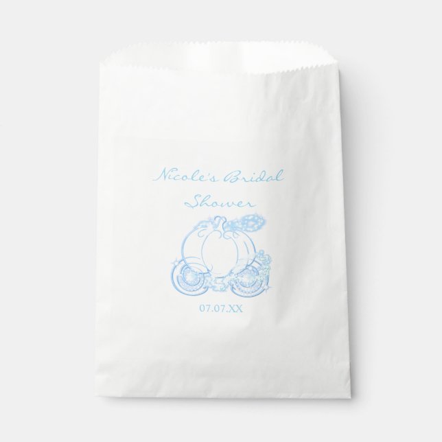 Sacolas de Favor da Carruagem Azul da Cinderela (Frente)