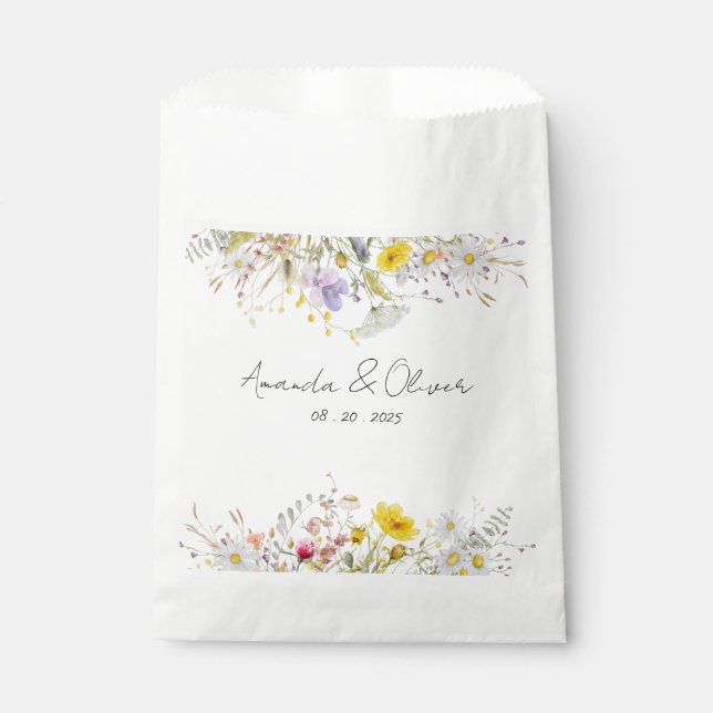 Sacolas de Favor de Casamento Primavera em Flor (Frente)