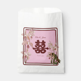 Sacolas de Favor de Orquídea Dupla Felicidade
