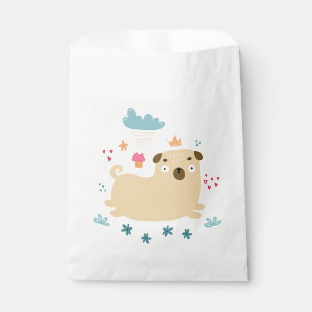Sacolas de Favor do Puggy Feliz (Frente)