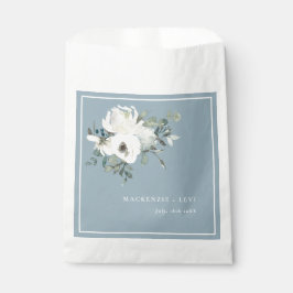 Sacolas de Favor Floral de Aquarela Azul Poeirento