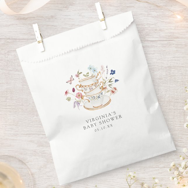 Sacolas de Favor para Chá de Bebê (Wildflower Baby Shower Tea Party Favor Bags by Painted Paperie
)