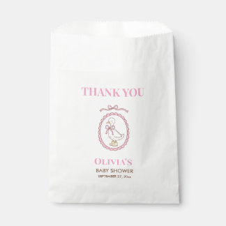 Sacolas de Favor para Chá de Bebê Pink Goose | Per