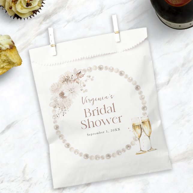 Sacolas de Favor para Chá de Noiva com Pérolas (Pearl Bridal Shower Favor Bags
)