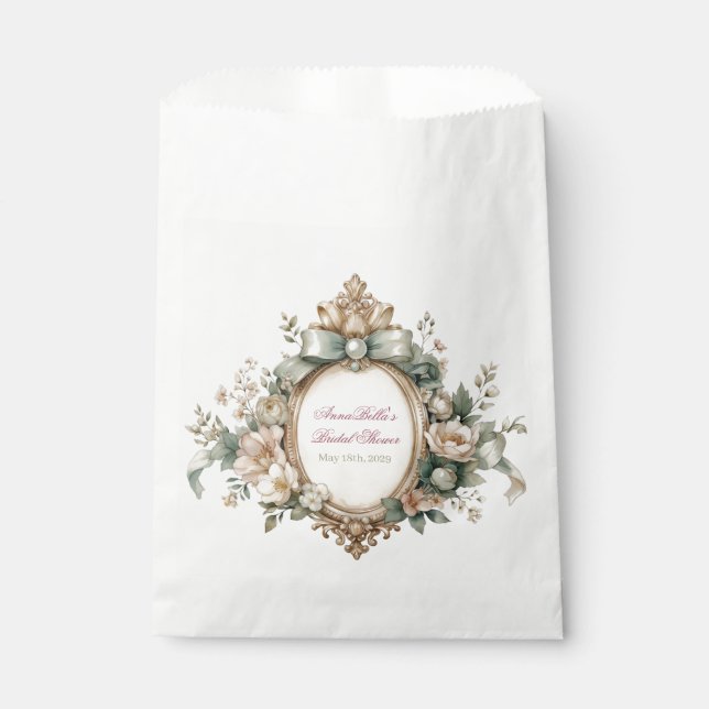 Sacolas de Lembrancinhas para Chá de Noiva | Rosa  (Frente)