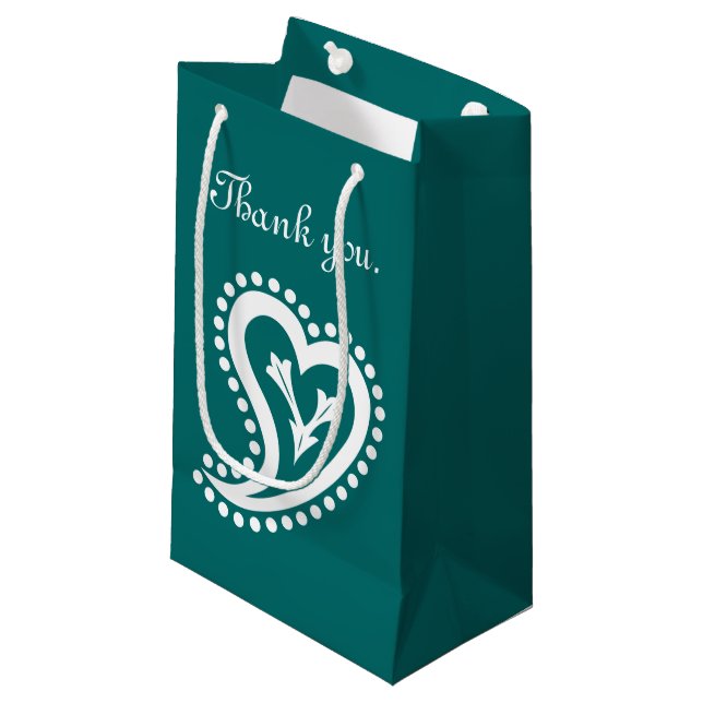 Sacolas de Presente com Corações Paisley em Azul T (Frente inclinada)
