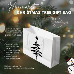 Sacolas de Presente de Árvore de Natal Preta Minim
