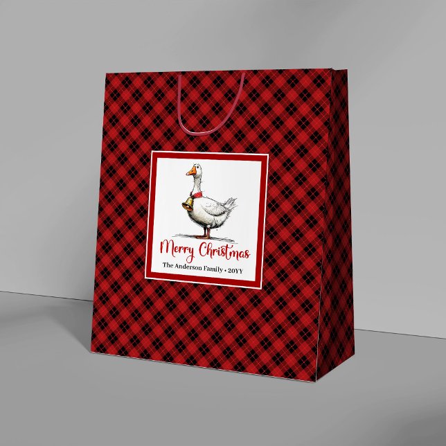 Sacolas de Presente de Humor de Ganso Bobalhão Div (Christmas Playful Silly Goose Humor Gift Bags)