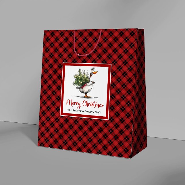 Sacolas de Presente Divertidas e Excêntricas de Na (Christmas Quirky Goose Humor Whimsical Gift Bags)