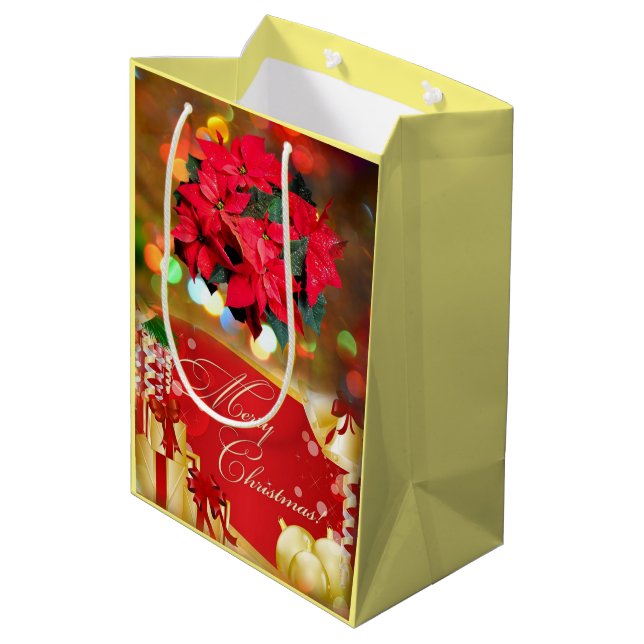 Sacolas de Presentes de Natal Feliz Natal (Verso inclinado)