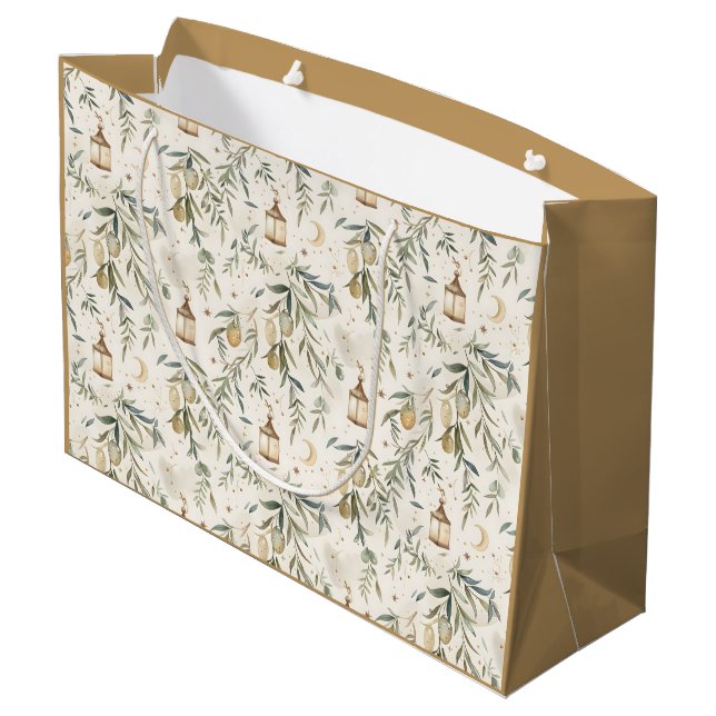 Sacolas de Presentes Islâmicas | Lanterna Oliva de (Verso inclinado)