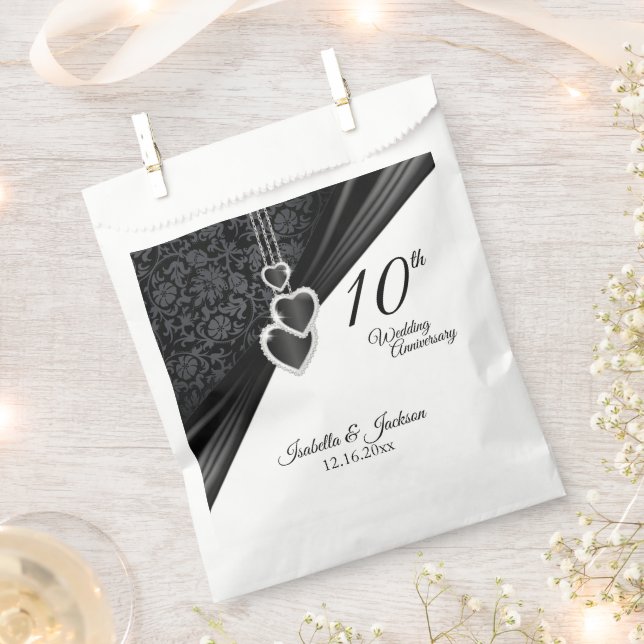 Sacolinha 10º Aniversário de Casamento Onyx Favor Bag (Cortado)