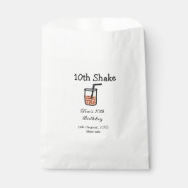 Sacolinha 10th Shake 10th feliz aniversário, milkshake scrib
