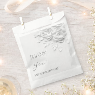 Sacolinha 3D Paper Cut Roses Wedding Thank You