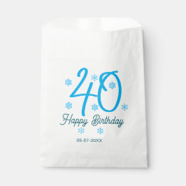 Sacolinha 40th birthday add name date year blue template