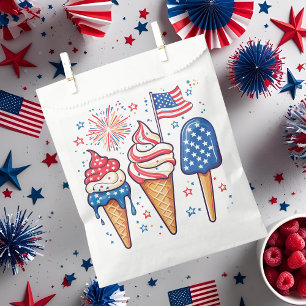 Sacolinha 4 de julho Sorvete Favorecer Bolsas
