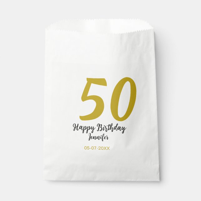 Sacolinha 50º aniversário adicionar nome data ano modelo neg (Frente)