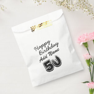Sacolinha 50º aniversário Tipografia Preta Personalizada