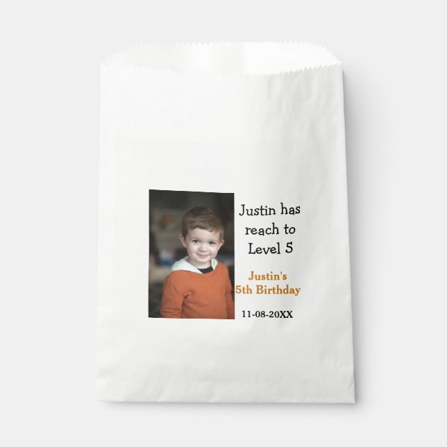 Sacolinha 5 jogo de aniversário em data moderna (Frente)