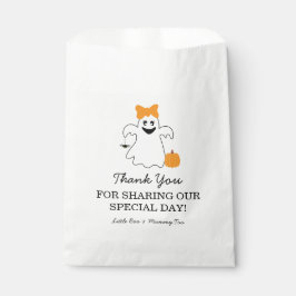 Sacolinha A Little Boo Is Almost Due Orange Girl Baby Shower