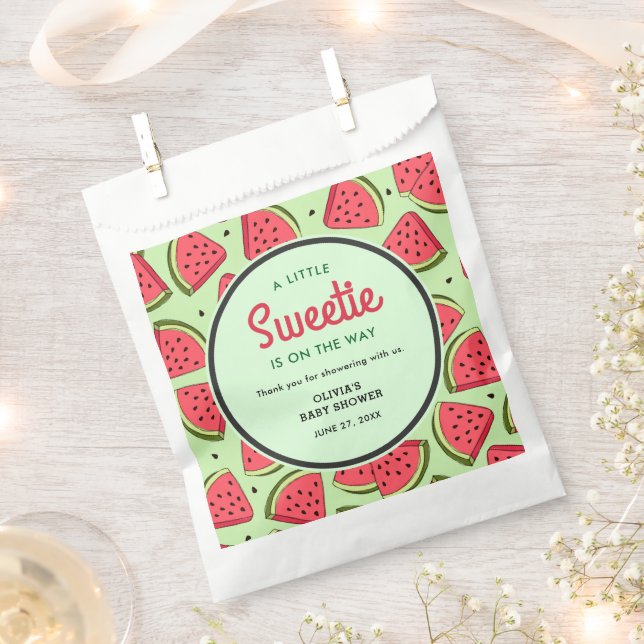 Sacolinha A Little Sweetie Watermelon Baby Shower Thank You  (Cortado)
