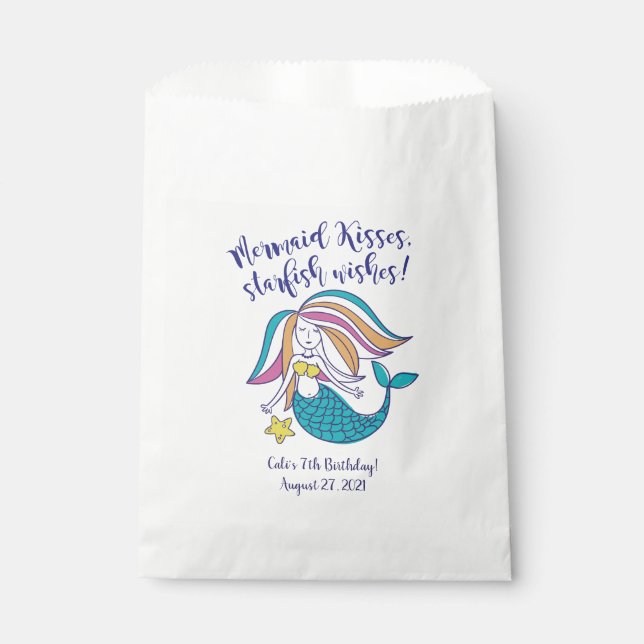 Sacolinha A sereia beija o saco branco do favor (Frente)