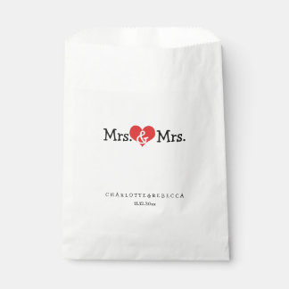 Sacolinha A Sra. e a Sra. Red Heart Wedding Personalizadas