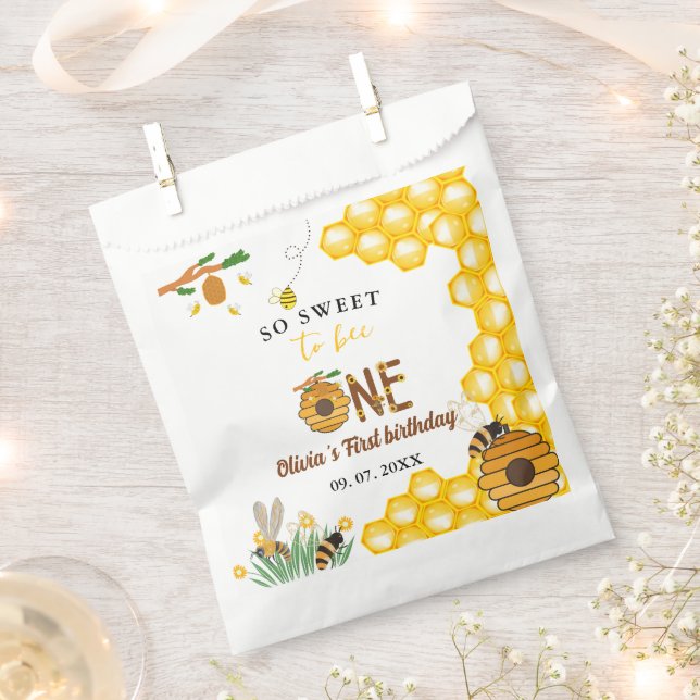 Sacolinha Abelhas amarelas do dia da abelha primeira festa d (Cortado)