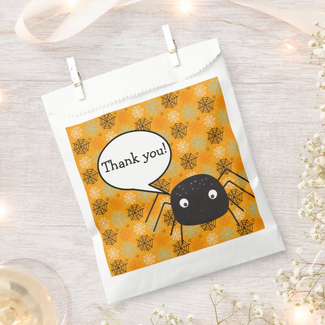 Sacolinha Abóbora-branca-laranja-aranha e teia-aranha padron (Cortado)