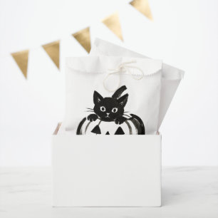 Sacolinha Abóbora Peek – Design de Halloween de Gato Preto e