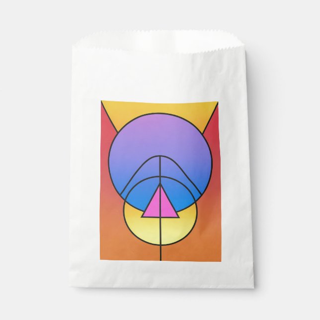 Sacolinha Abstract Geometric Circles Line Colorful  (Frente)