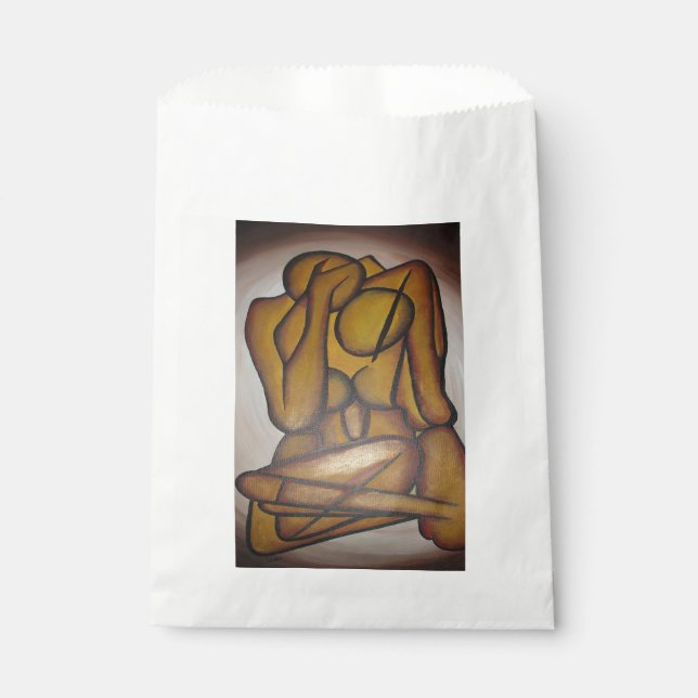 Sacolinha Abstrato Amadurece Arte Contemporânea Em Ochre E N (Frente)