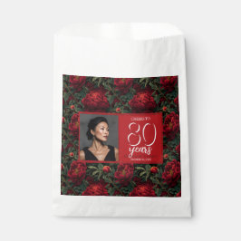 Sacolinha Acento de Flor de Peônia Artística de Aniversário