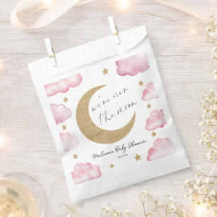 Sacolinha Acima Da Lua Nuvens Cor-de-Rosa Céu Baby Shower