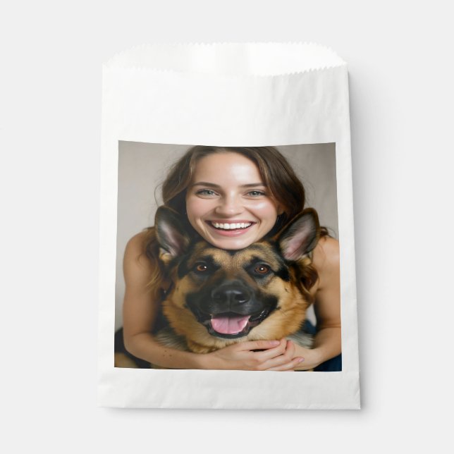 Sacolinha Add German Shepherd Photo Personalize (Frente)