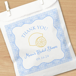 Sacolinha Agradecemos Azulejos Limão Azul Personalizado Chá