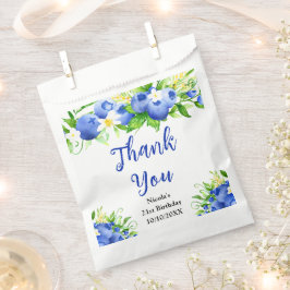Sacolinha Agradecimento de Aniversário Floral de Mirtilo